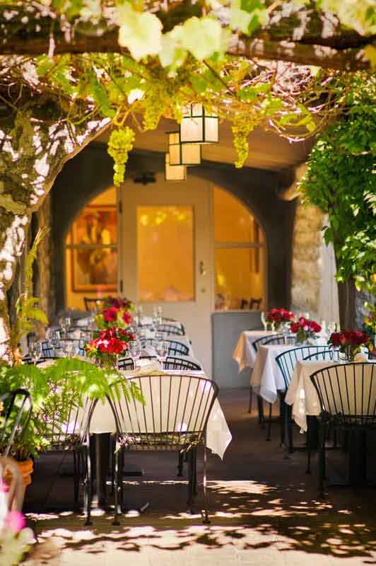 Tarpy's vine-covered outdoor dining patio